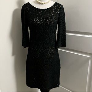 ETCETERA | black cream lace like dress | size 6